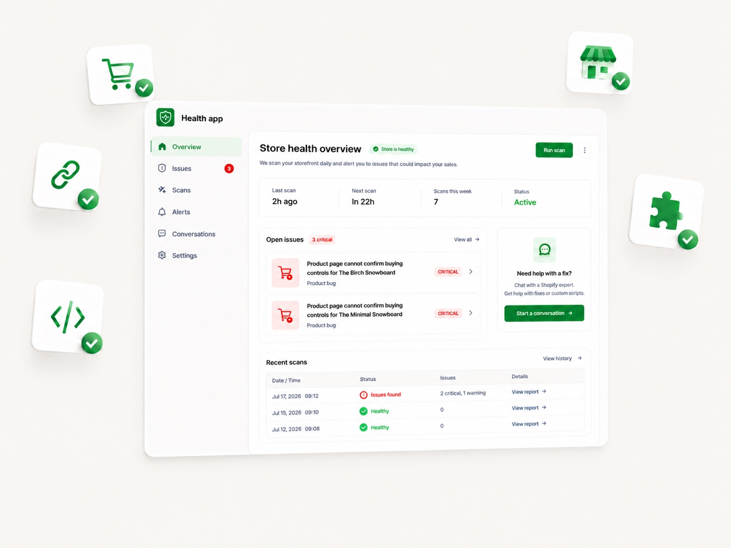 Store Health app preview